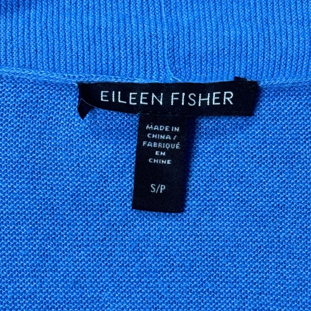 Eileen Fisher The Organic Difference Horizon Blue Open Front Shaped Cardigan S